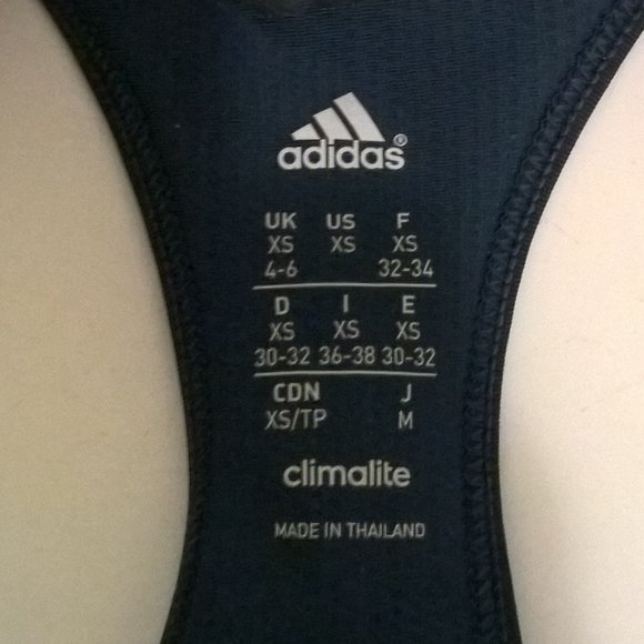 Navy blue adidas Racerback Sports Bra - Picture 3 of 6